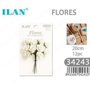 Fiori di carta ILAN Flores 20 cm 12 pezzi per artigianato e decorazioni - Product Image 3