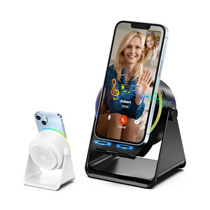 Soporte de Altavoz Inalámbrico por Inducción con Amplificador de Sonido Estéreo, Luz RGB, Soporte Ajustable para Teléfono, Compatible con Teléfonos y Tablets - Product Image 1