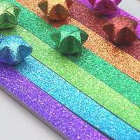 Bandes de papier brillant pour la création d'étoiles en origami, étoiles porte-bonheur, bandes de papier réfléchissant miroir brillant, 520 feuilles