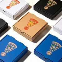 Boîtes à pizza en carton ondulé brun et blanc personnalisées avec logo, pour vente en gros, pratiques, fabriquées en Italie