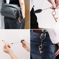 Outil d'ouverture de porte sans contact Bouton d'ouverture de porte sans contact Poussoir rétractable Porte-clés Outil Stylet Conseils Outil de clé sans contact