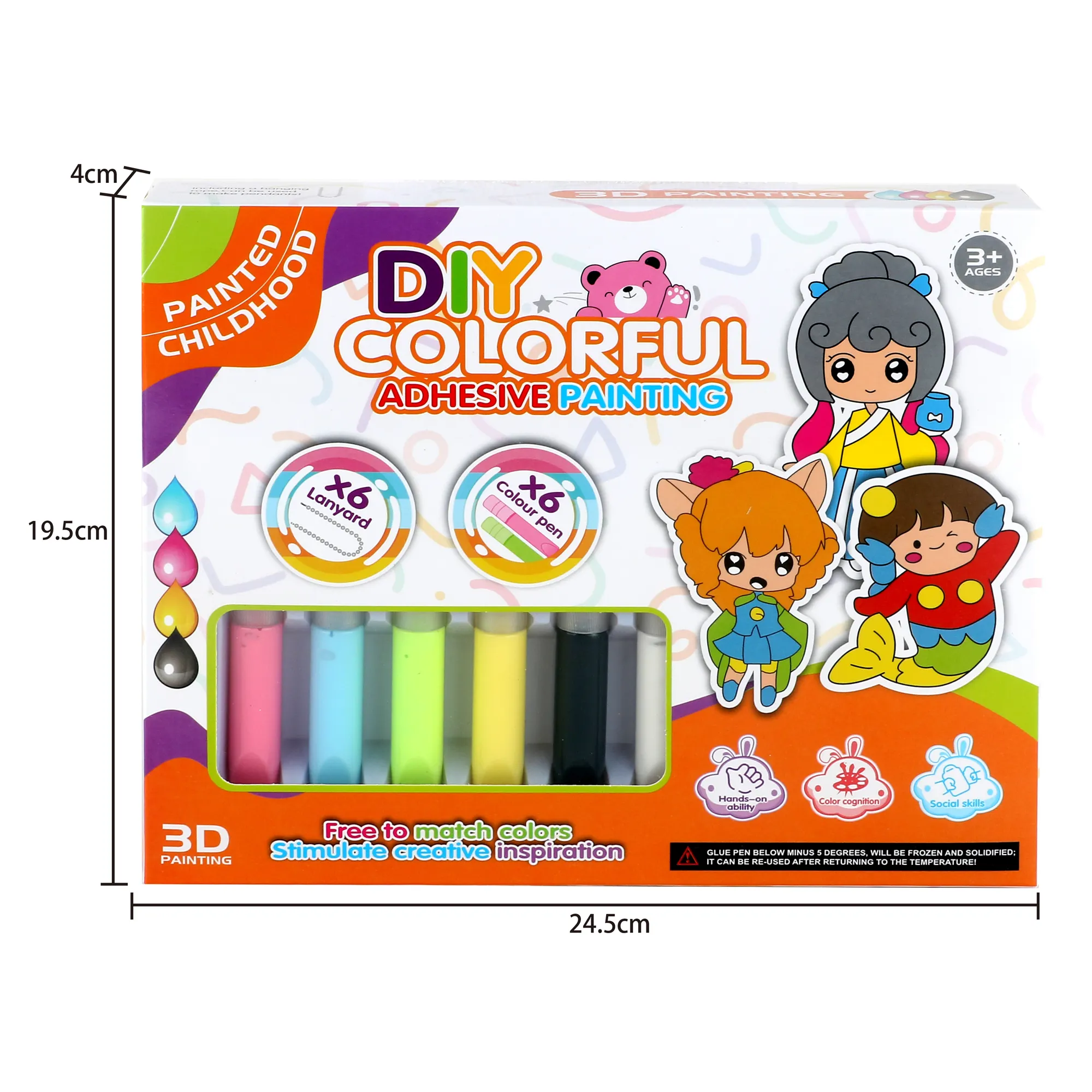 Venda imperdível conjunto de desenho 3D educacional com cola de cristal para graffiti, artesanato DIY, pintura artística criativa para crianças