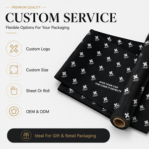 <span class=keywords><strong>Carta</strong></span> Velina Nera Personalizzata con Logo Stampato, <span class=keywords><strong>Carta</strong></span> da Regalo di Lusso <span class=keywords><strong>per</strong></span> Abbigliamento, Scarpe, Accessori e Confezioni <span class=keywords><strong>per</strong></span> Negozi - Product Image 6