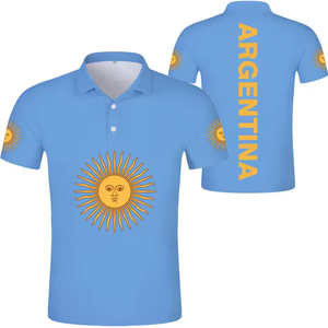 Polo de Verano para Hombre con Estampado de <span class=keywords><strong>Argentina</strong></span>, <span class=keywords><strong>Camiseta</strong></span> de Manga Corta con Solapa, Personalizada con Tu Logotipo y Nombre, Nueva Moda Casual de Negocios - Product Image 2