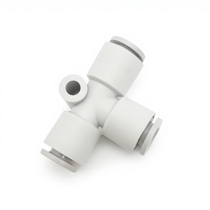 YIIDNN T-Type Pneumatic Fitting White Plastic Bag <b>Quick</b> Coupling Air Tube Diameter Tee <b>Connector</b> KQ2T Fittings - Product Image 1