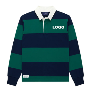 Fabulous Top Quality Embroidery Logo 5Xl Blank Oversized Mens Rugby Shirt Long Sleeve Striped Polo Streetwear Rugby Polo Cotton