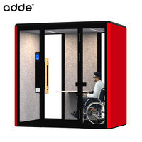 Cabine de réunion insonorisée pour bureau, poste de travail silencieux, station de travail accessible, cabine téléphonique acoustique sans obstacle pour fauteuil roulant