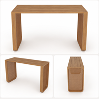 Ensemble de table et chaises de bar de luxe pour l'extérieur, structure en teck, rotin tressé, hauteur de comptoir, mobilier de salle à manger pour patio, jardin, hôtel, complexe hôtelier
