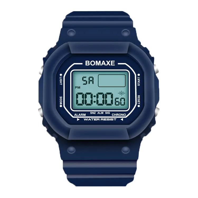 BOMAXE 5036 Dark Blue 44mm case diameter digital movement men's and woman fashion sports watch for sale