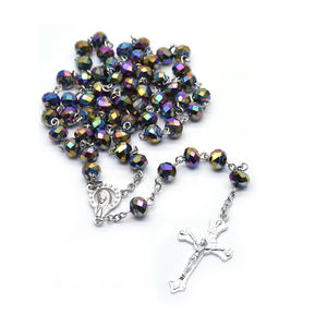 Collar de Rosario con Cruz de <span class=keywords><strong>Crucifijo</strong></span> Cristiano Católico, Cuentas de Cristal y Cristales de Estrás, <span class=keywords><strong>para</strong></span> Boda, Unisex - Product Image 2