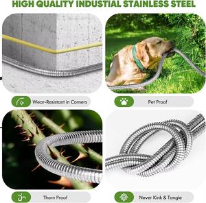 Manguera de Jardín de Acero Inoxidable 304 de 30.48 m (100 pies) con Manguera Interior de PVC de 3/4'', Anticorrosiva y Duradera, en Oferta - Product Image 5