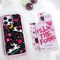 Coque de téléphone à panneau arrière magnétique remplaçable pour Iphone17/17pro/17promax/17air avec le lapin coloré doré