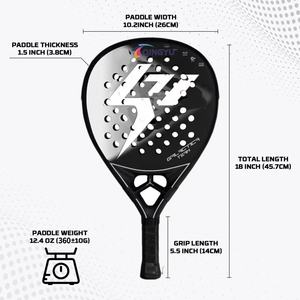 Raqueta de Pádel de Fibra de Carbono 18K de Primera Calidad, Fabricada en Fábrica, Personalizable con Marca Propia, con Cristal Templado y Césped Sintético - Product Image 5