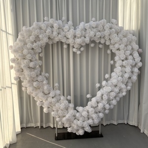 M-HFA051 Artificial white heart shape flower <b>arch</b> decorative love heart wedding <b>arch</b> <b>rose</b> <b>arch</b> flowers <b>for</b> wedding decor - Product Image 3