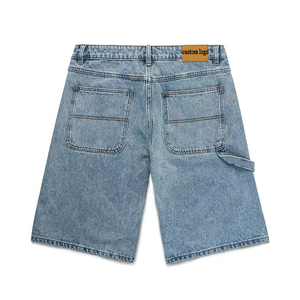 Cầu Vồng Phun Bán Buôn Tùy Chỉnh Người Đàn Ông Dây Kéo Bay Lỏng Phù Hợp 100% Cotton Denim Quần Baggy Jorts Skate Quần Jean Quần Short - Product Image 3