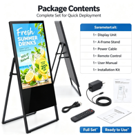 Kios Iklan Digital Signage LCD Layar Sentuh 43 Inci dengan Bingkai A, 1920X1080, CMS Terintegrasi, Tipe Lantai, untuk Tampilan Direktori Mal