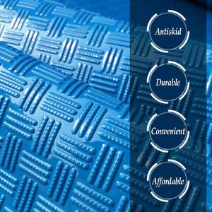 Alfombrilla de PVC antideslizante impermeable, patrón de onda de espiga azul, diseño de moneda, pisada de escalera de <span class=keywords><strong>piscina</strong></span> de cobre para comercio exterior - Product Image 4