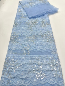 NI.AI Nouveau design <span class=keywords><strong>France</strong></span> Dentelle perlée dorée <span class=keywords><strong>en</strong></span> maille avec sequins et perles Tissu <span class=keywords><strong>en</strong></span> dentelle filet pour matériaux de robes de mariée - Product Image 6