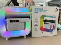 Altavoz Bluetooth 5.3 G3 Mini RGB LED Promocional, Cargador Inalámbrico de 5W, Reloj Despertador, Envío Rápido, Listo para Venta Minorista, Regalos de Bienvenida