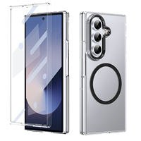 Funda Magnética Transparente Antiamarilla para PC con Marco Metálico Plegable, Antigolpes y Anticaídas para Modelos Samsung