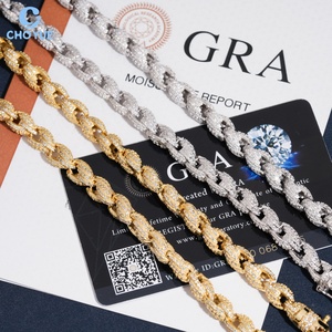 Cadena de Cuerda con Moissanita, Cadena Cubana de 8mm, Collar Chapado en Rodio, Plata Sólida 925, Joyería Hiphop Iced Out - Product Image 3