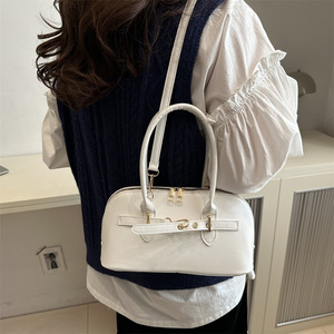 Bolso de Mano de Lujo, Diseño Retro, Simple, Nuevo, Moderno, Color Sólido, Gran Capacidad, Bandolera, con Cremallera, Impermeable, para Mujer - Product Image 3