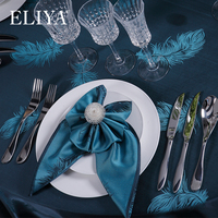 Serviette de table brodée pour noël fête de mariage absorbant coton maison serviettes en tissu accessoires de salle à manger