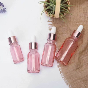 Empty Glass <b>Bottles</b> Essential Oil <b>Dropper</b> Customized Cosmetic 30ml Pink Clear Screen Printed Cylinder <b>Dropper</b> <b>Bottle</b> for Skin - Product Image 1