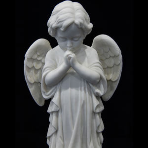 Estátua de Anjo Branco em Mármore Artificial, Estátua de Anjo Orando, Decoração Religiosa, Ornamento para Casa, Estátua Memorial - Product Image 3