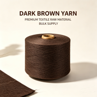 Fil recyclé marron foncé en coton et polyester à extrémités ouvertes pour balais de nettoyage, gants tricotés, tabliers de vêtement - Commande en gros