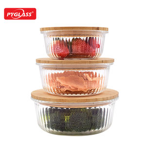 Conteneurs de rangement en verre, conteneurs de rangement en verre en bambou avec couvercle, nouveau Design, 50 pièces - Product Image 3