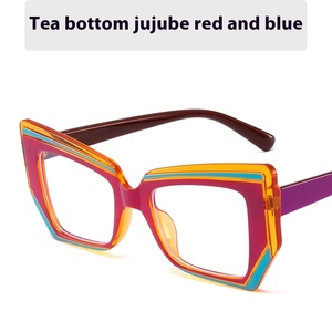 Unisex Retro Tr90 Đa Giác Khung Kính Màu Xanh Tương Phản Chống-Màu Xanh Ánh Sáng Mặt Phẳng Kim Cương Men Hợp Thời Trang Nghệ Thuật Cross-Biên Giới Đọc Sách - Product Image 5