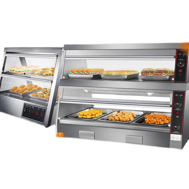 Transparent Kitchen 1.5M Warmer Showcase Commercial Chicken Food Display Warmer