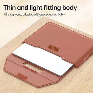 Maletín portátil con asa de negocios de 13-14 ", funda plegable de cuero PU para ordenador portátil, para MacBook Air 13,3 Pro 14 - Product Image 5
