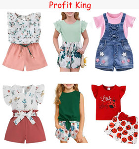 Ensembles de vêtements d'été en coton Profit King pour enfants, styles variés, hauts à manches courtes et shorts pour filles et garçons, tenues pour enfants - Product Image 5