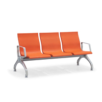 Chaise d'attente de réception d'hôpital de haute qualité, trois places, en cuir et alliage d'aluminium, chaise d'attente médicale pour patients externes