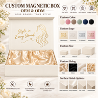 Boîte cadeau magnétique pliable en carton rigide avec dorure à chaud personnalisée de qualité supérieure et doublure en satin pour les ensembles de soins capillaires