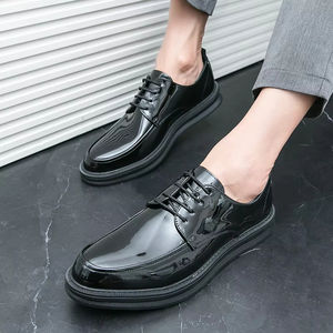 Zapatos Oxford de Cuero Genuino para Hombre, Estilo Italiano de Alta Gama, Hechos a Mano, para Boda, con Cierre Deslizante, Otoño, Ligeros, Bordados, Camuflaje - Product Image 5