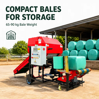 Enrouleuse de balles rondes Strosen pour ensilage, foin, maïs et aliments pour bétail, avec moteur diesel, pour ensilage humide et emballage agricole