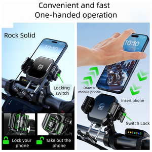 Support de téléphone pour moto Kewig New ultra, fonction anti-vibration, support de téléphone en aluminium étanche à une seule pression avec amortisseur de vibrations - Product Image 6