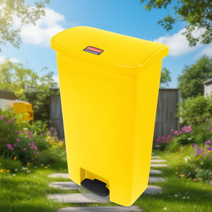 Cestino per Rifiuti a Pedale 68 L Giallo con Apertura Frontale - Product Image 3
