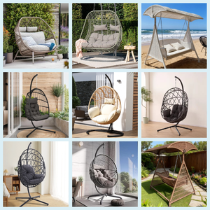 Cuscino in poliestere impermeabile in Rattan appeso uovo sedia <span class=keywords><strong>altalena</strong></span> per interni esterni <span class=keywords><strong>come</strong></span> balcone Patio Villa mobili - Product Image 5