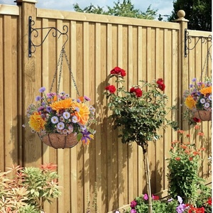 Kim loại Treo Giỏ trồng với Dừa Xơ dừa lót vòng dây nhà máy giỏ ngoài trời wicker cây hình dạng Kim Loại Nhà máy đứng - Product Image 3