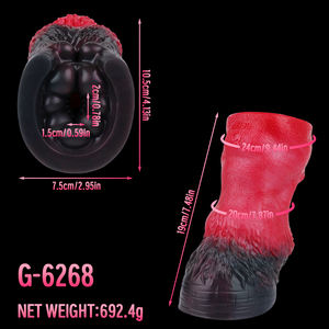 GEEBA Masturbateur en forme de <span class=keywords><strong>sabot</strong></span> d'âne rouge Unique Fantasy Animal Design Silicone Adult Sex Toy Masturbateur pour hommes - Product Image 5