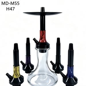 Set de Hookah de Vidrio, Pipa de Shisha Moderna con Base Transparente, Acabado en Negro, Rojo, Morado y Dorado para Salón y Bar de Playa - Product Image 4