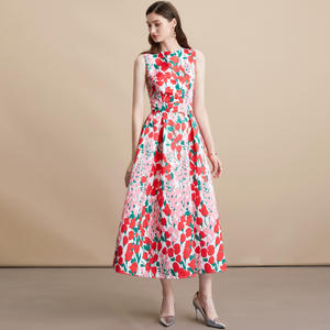 Chic Vestidos Para Mujer 2025 sans manches Sexy a-<span class=keywords><strong>ligne</strong></span> imprimer robe de soirée col rond longues robes d'été élégante fête femmes robes - Product Image 2