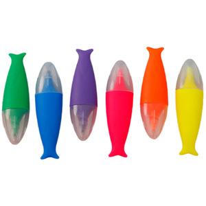 Hot Sale Wholesale 6 Colors Small Fish Nail Polish Highlighter Student Marking Focus Creative Highlighter - Product Image 1