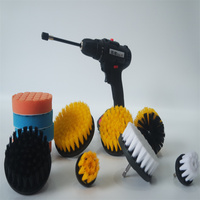 Ensemble d'accessoires de brosse de forage 30 pièces, tampons à récurer et éponge, brosse à récurer électrique avec fixation longue tout usage