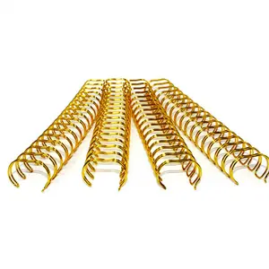 Bobine plaquée or à double boucle, 12.7mm, livraison gratuite, fil à double spirale, en or