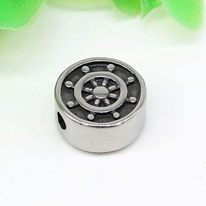yunnique Stainless Steel Anchor <b>Spacer</b> Beads Cylindrical For Bracelet Making 6mm Fine Polishing Jewelry Findings - Product Image 2